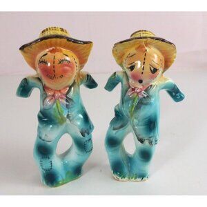 Vintage Holt Howard Anthropomorphic Scarecrow Salt & Pepper Shakers Japan
